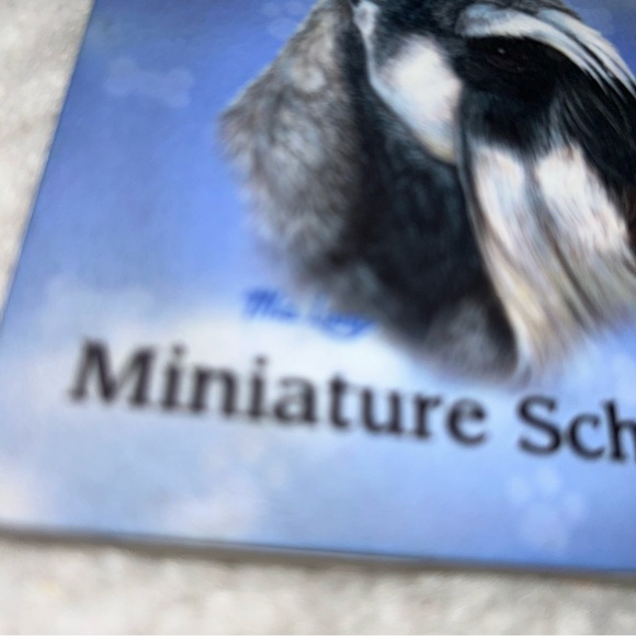 Miniature Schnauzer decorative tile 4.5" Made in USA  blue paw prints - Picture 6 of 6